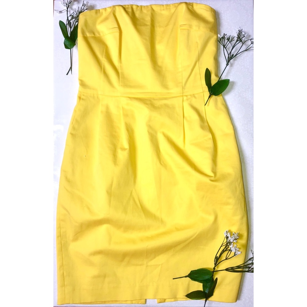 Express Yellow Strapless Dress w/ Pockets!!